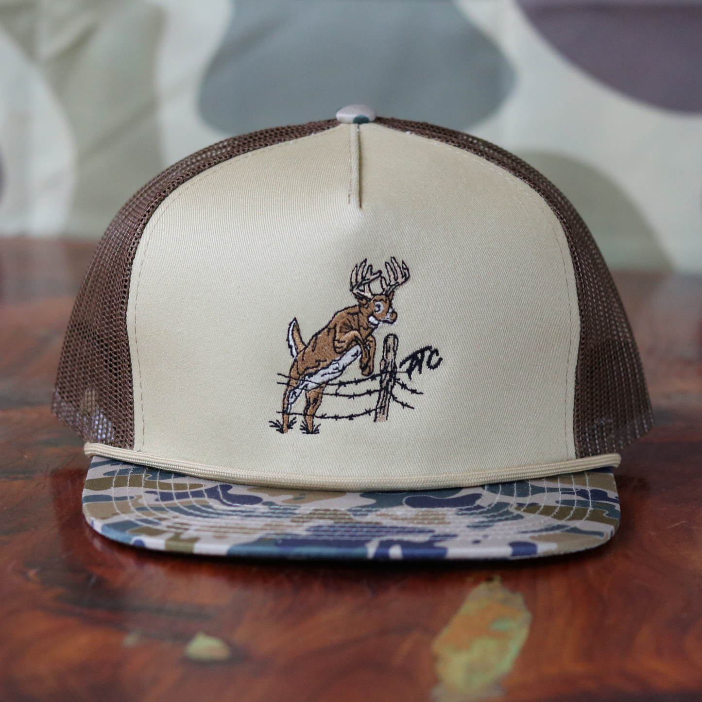 Pull Time Hat | Traveling Buck | Vintage Camo Rope