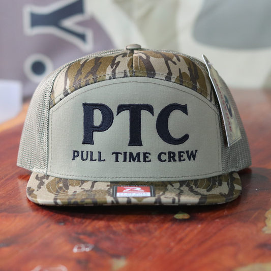 Pull Time 7 Panel Hat | PTC | Mossy Oak Bottomland